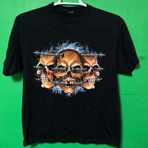 Vintage Y2K Sturgis South Dakota 2008 Motorcycle Skull Graphic T-Shirt